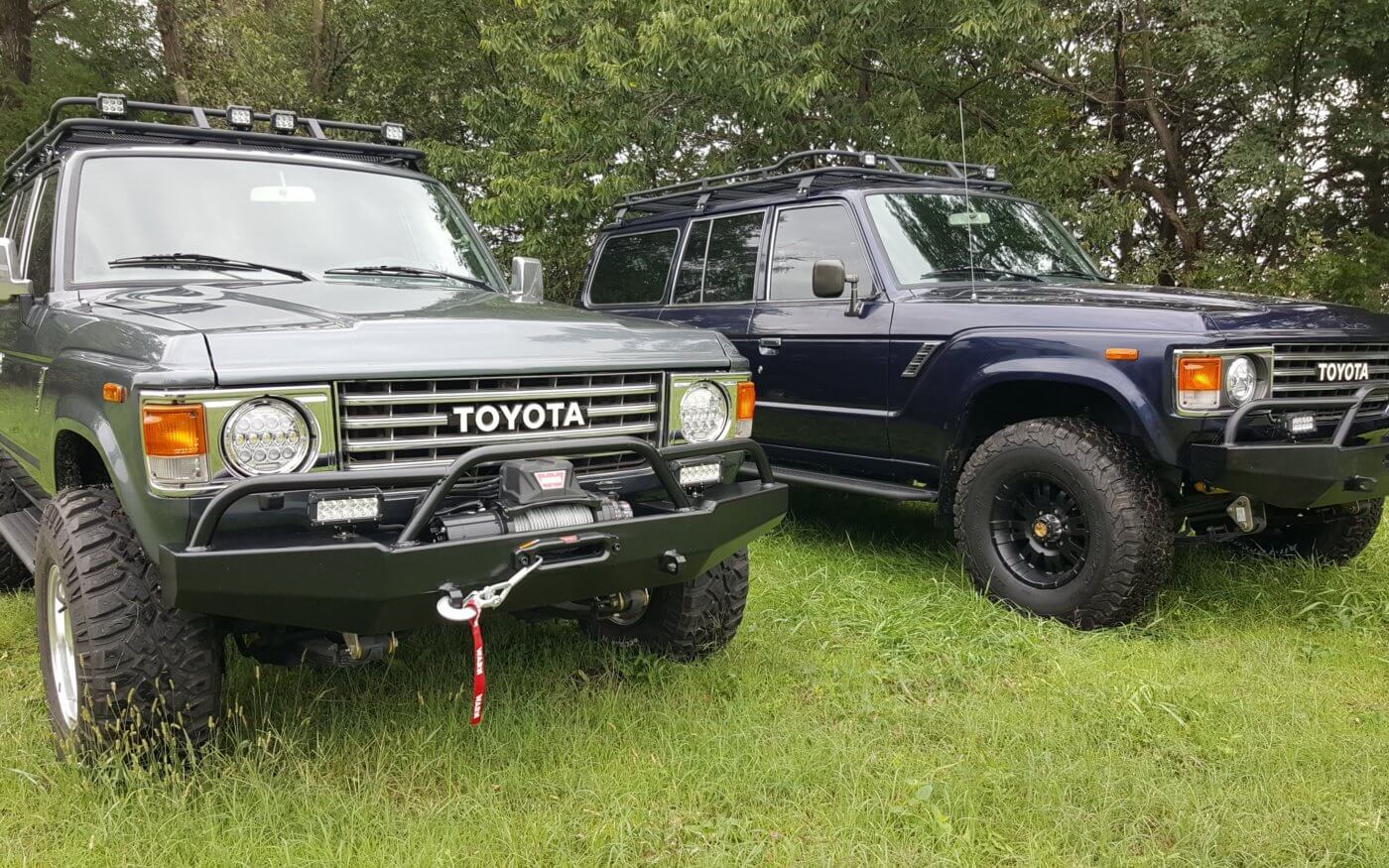 Toyota Land Cruiser FJ60 FJ62 Fully Restored with Chevy V8 Duo Green and Blue