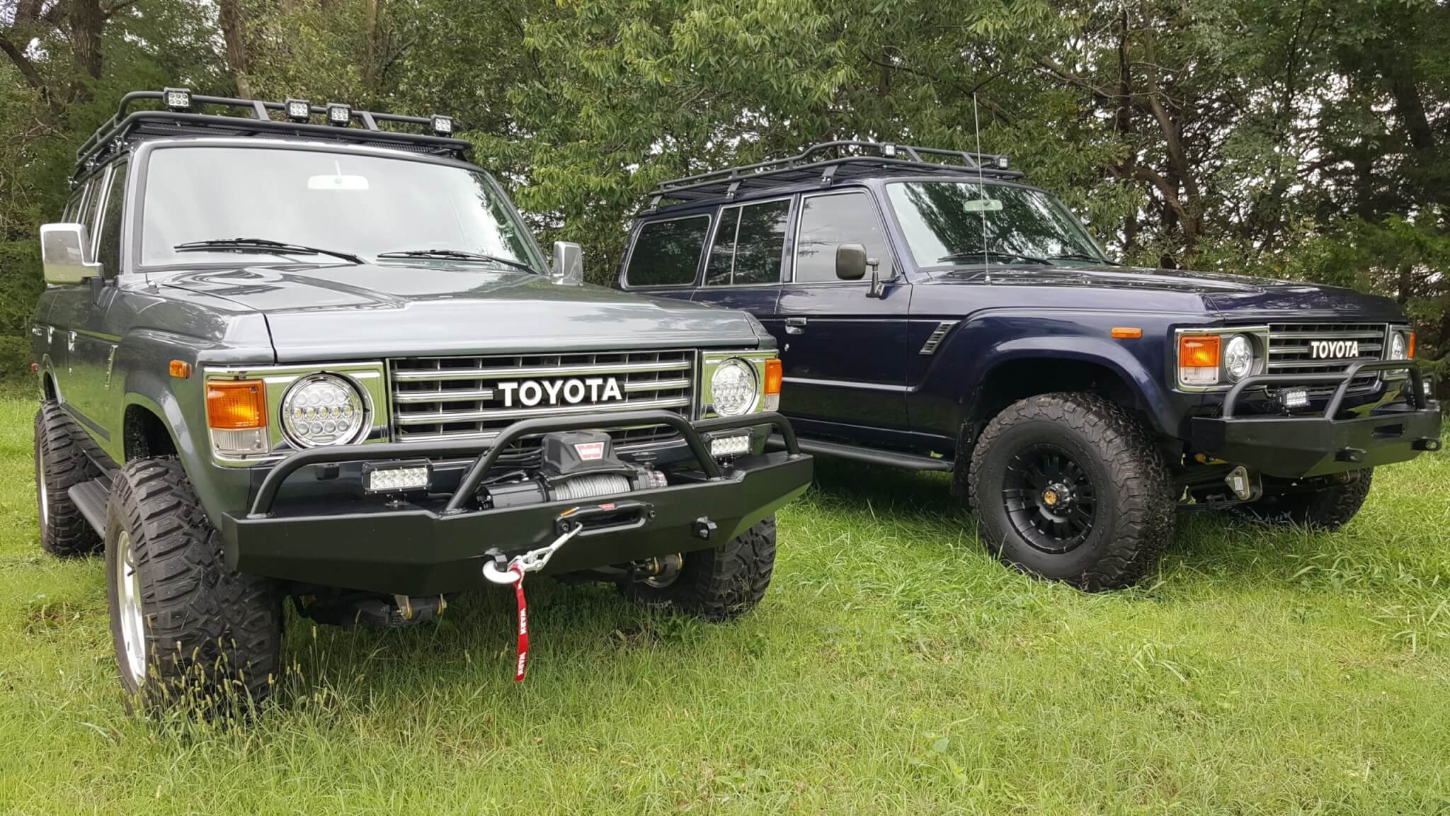Toyota Land Cruiser FJ60 FJ62 Fully Restored with Chevy V8 Duo Green and Blue