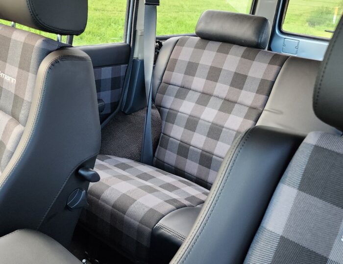 1989 FJ62 Land Cruiser rear buffalo-check seats and interior