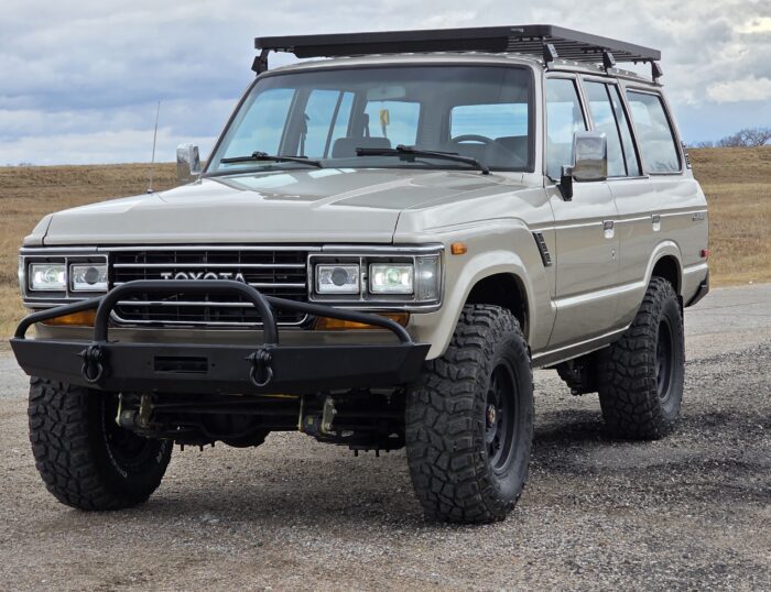 1989 FJ62 Toyota Land Cruiser LS3 restomod built by Land Cruiser Restorations, front view